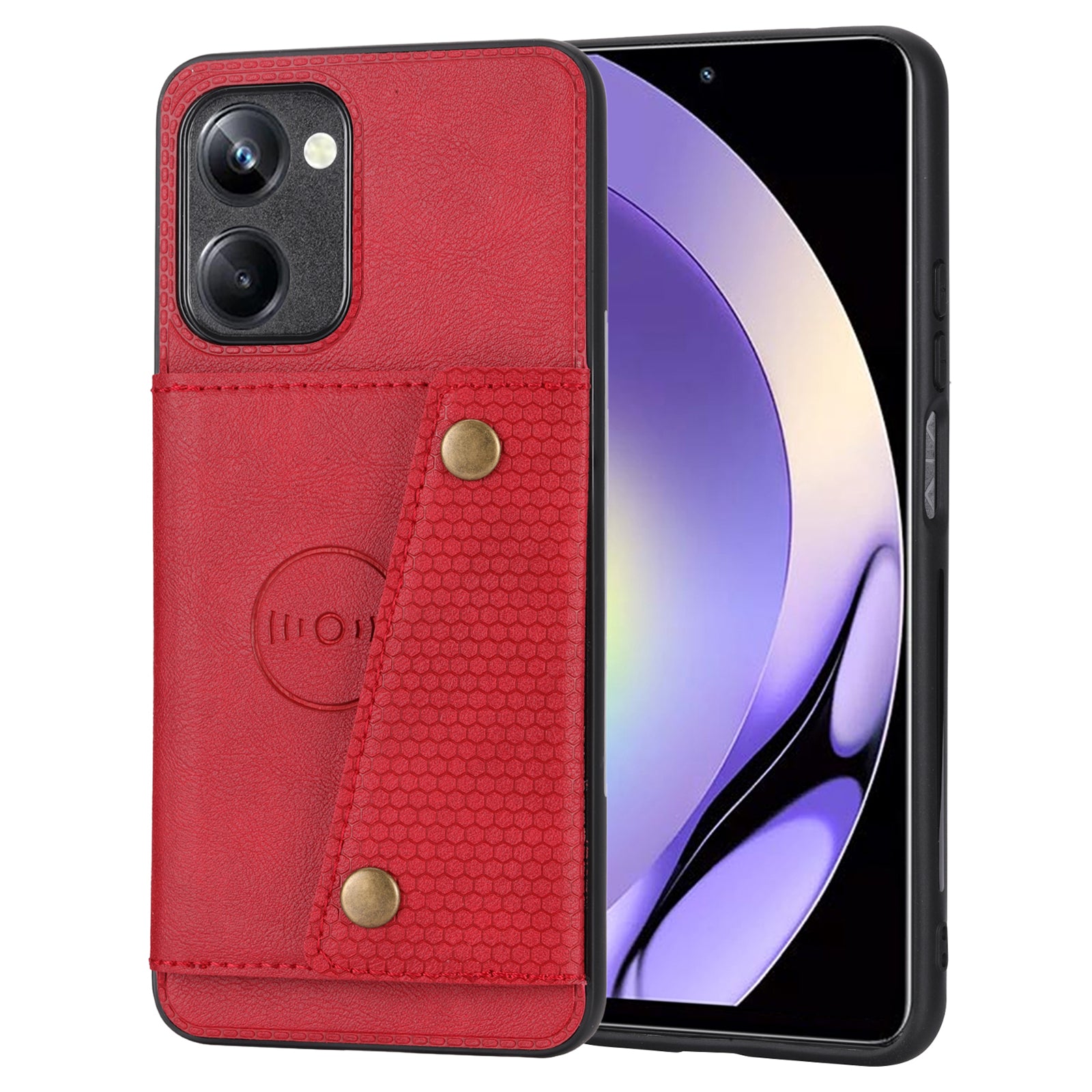 Kickstand Phone Case for Realme 10 Pro 5G Dual Button Card Holder PU Leather Coated TPU Cover with Built-in Metal Sheet Kickstand Phone Case for Realme 10 Pro 5G Dual Button Card Holder PU Leather Coated TPU Cover with Built-in Metal Sheet